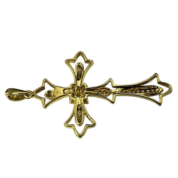 18 Karat Yellow Gold and Diamond Cross Pendant #20505 - Picture 4 of 8
